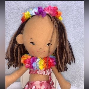 Island Friends 2014 Doll plush soft body 17" Malia Hawaii lei
